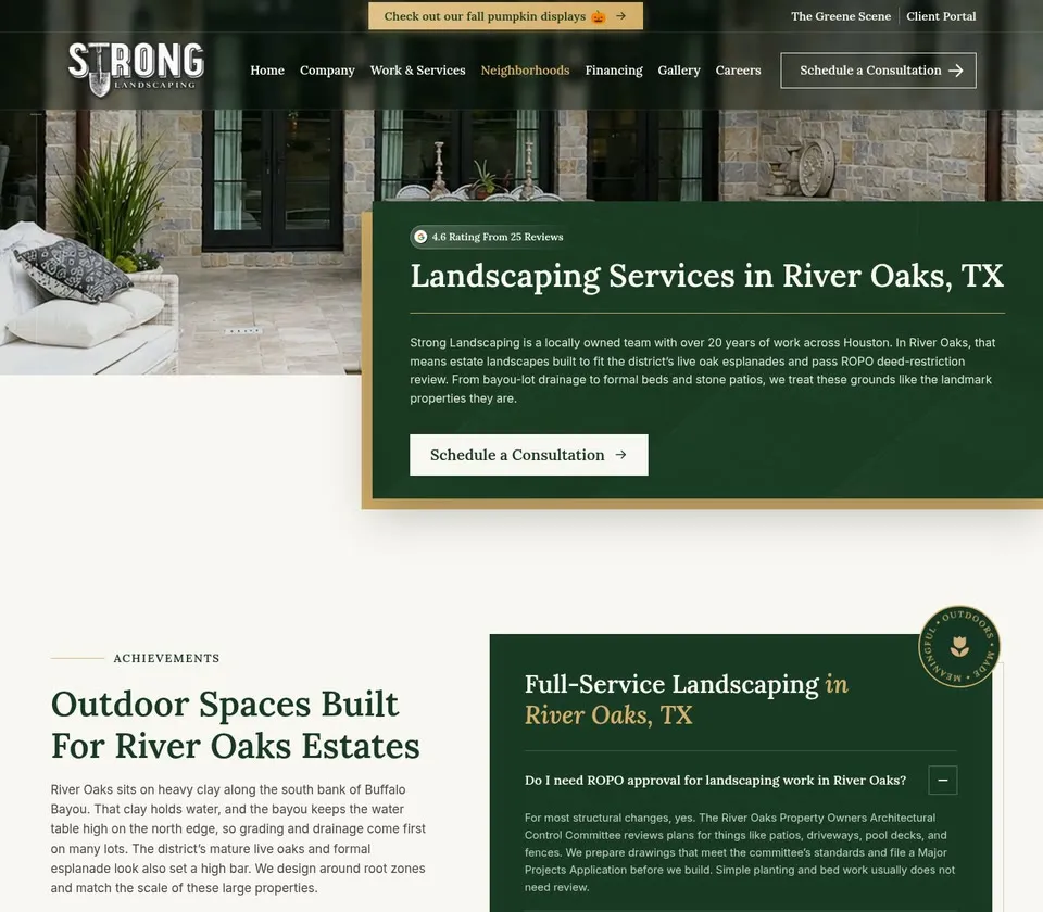 Strong Landscaping: Service Area