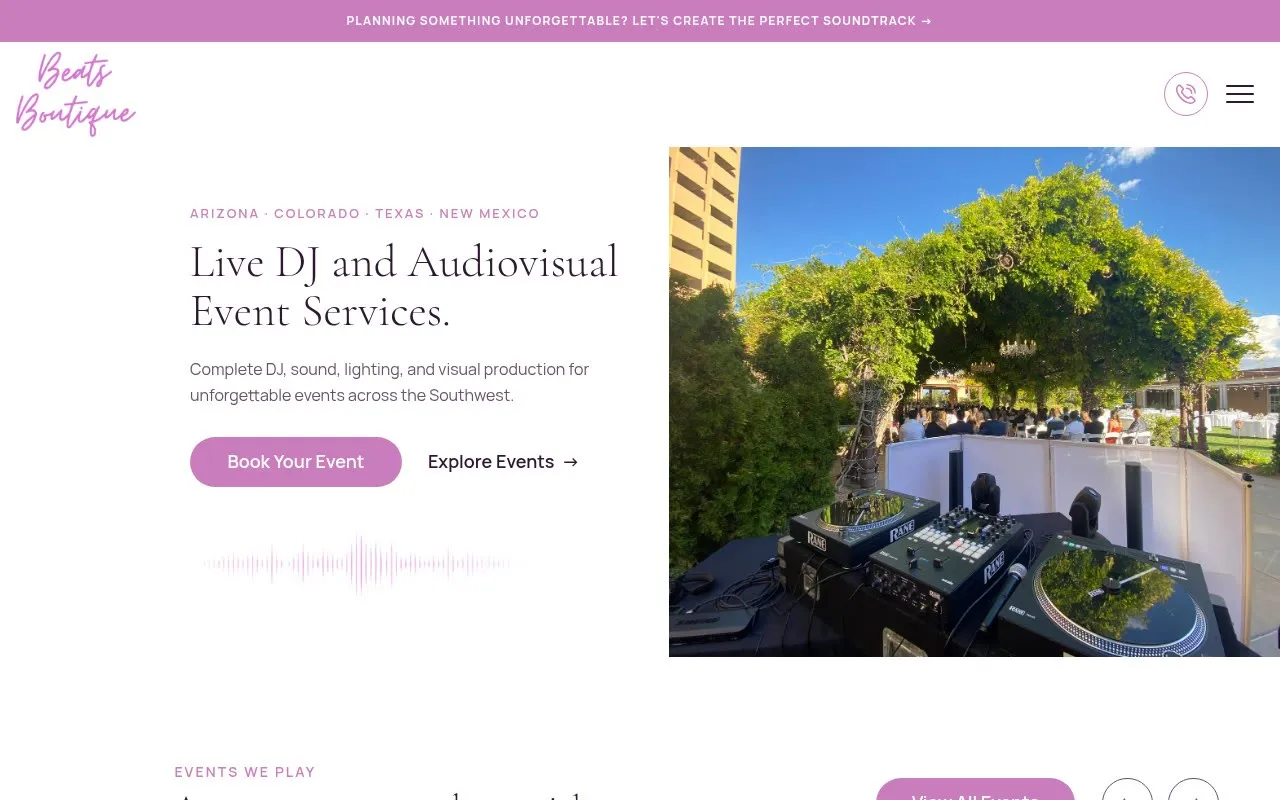 The Beats Boutique homepage