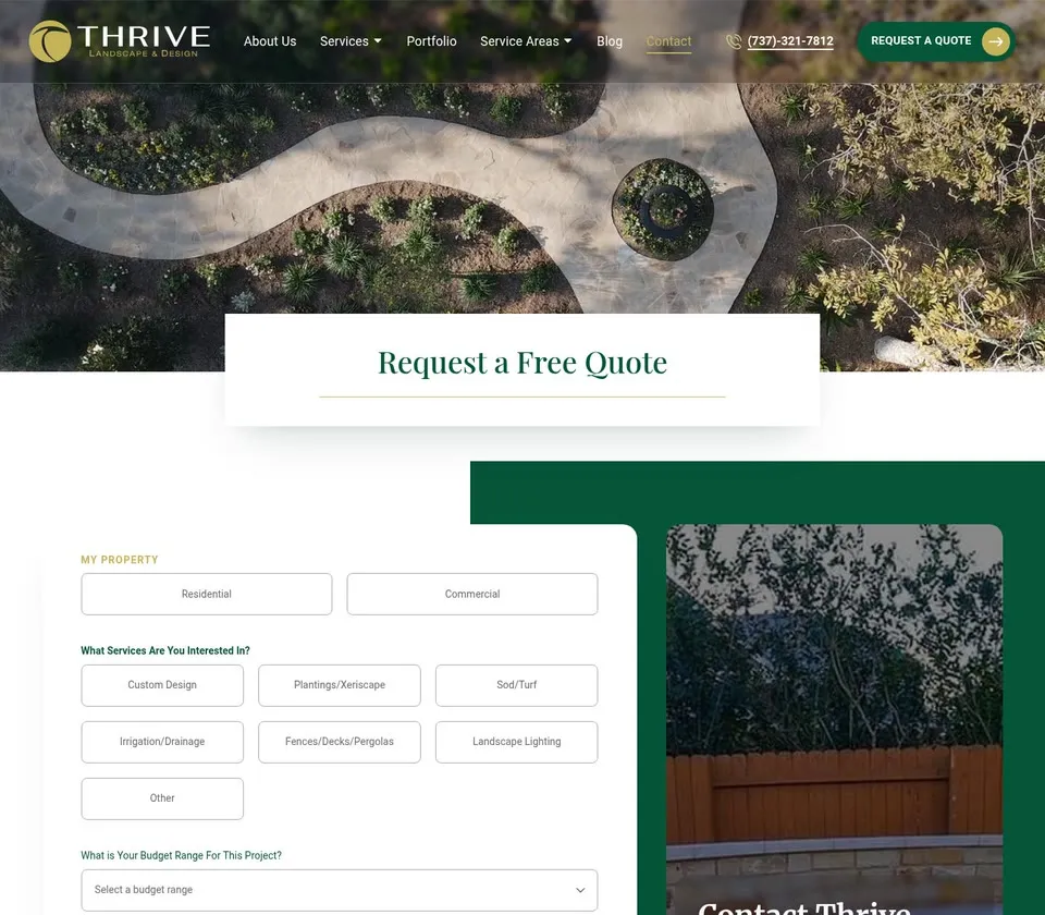 Thrive Landscape & Design: Contact
