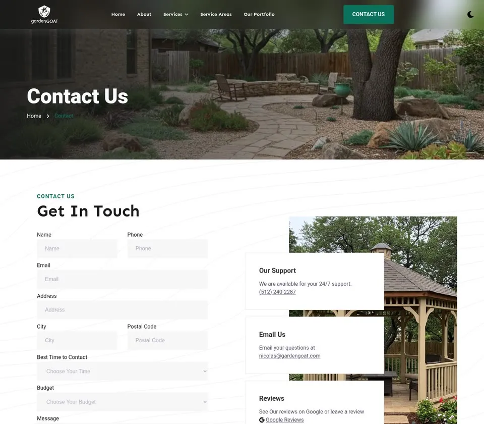 GardenGOAT: Contact