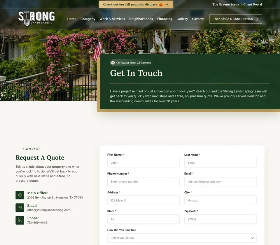 Strong Landscaping: Contact