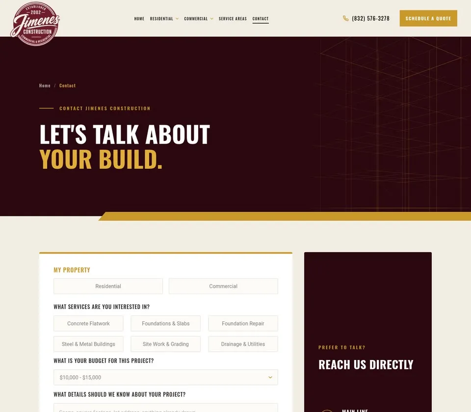 Jimenes Construction: Contact
