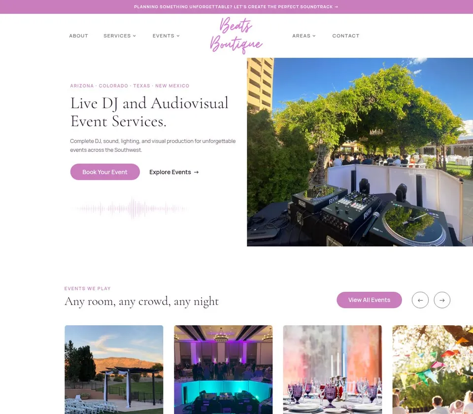 Beats Boutique: Homepage