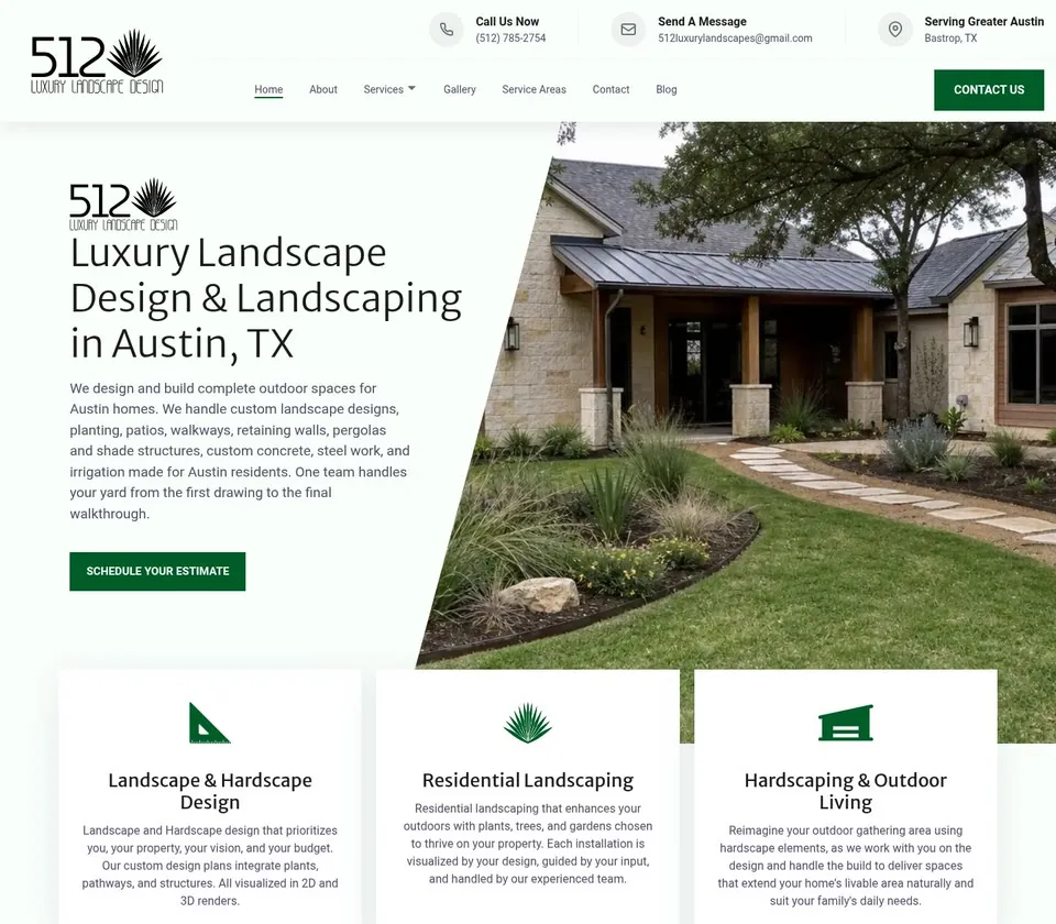 512 Luxury Landscape Design: Homepage