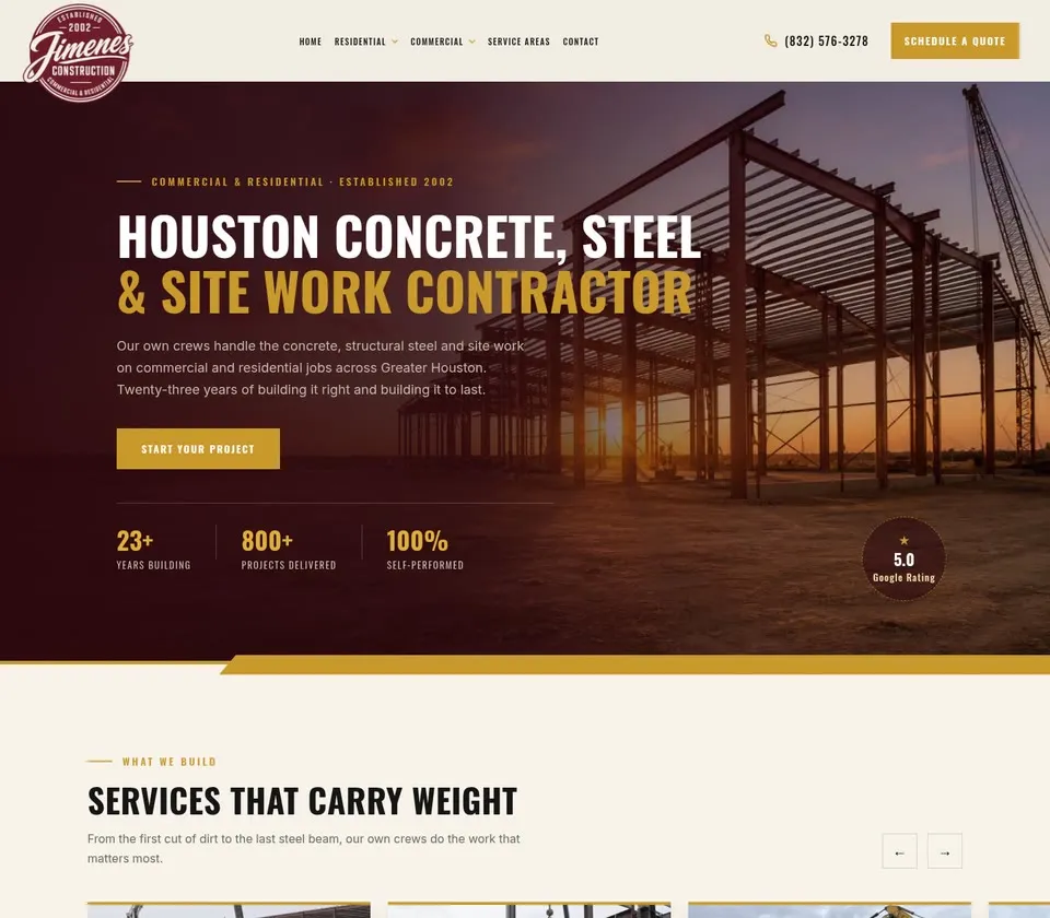 Jimenes Construction: Homepage