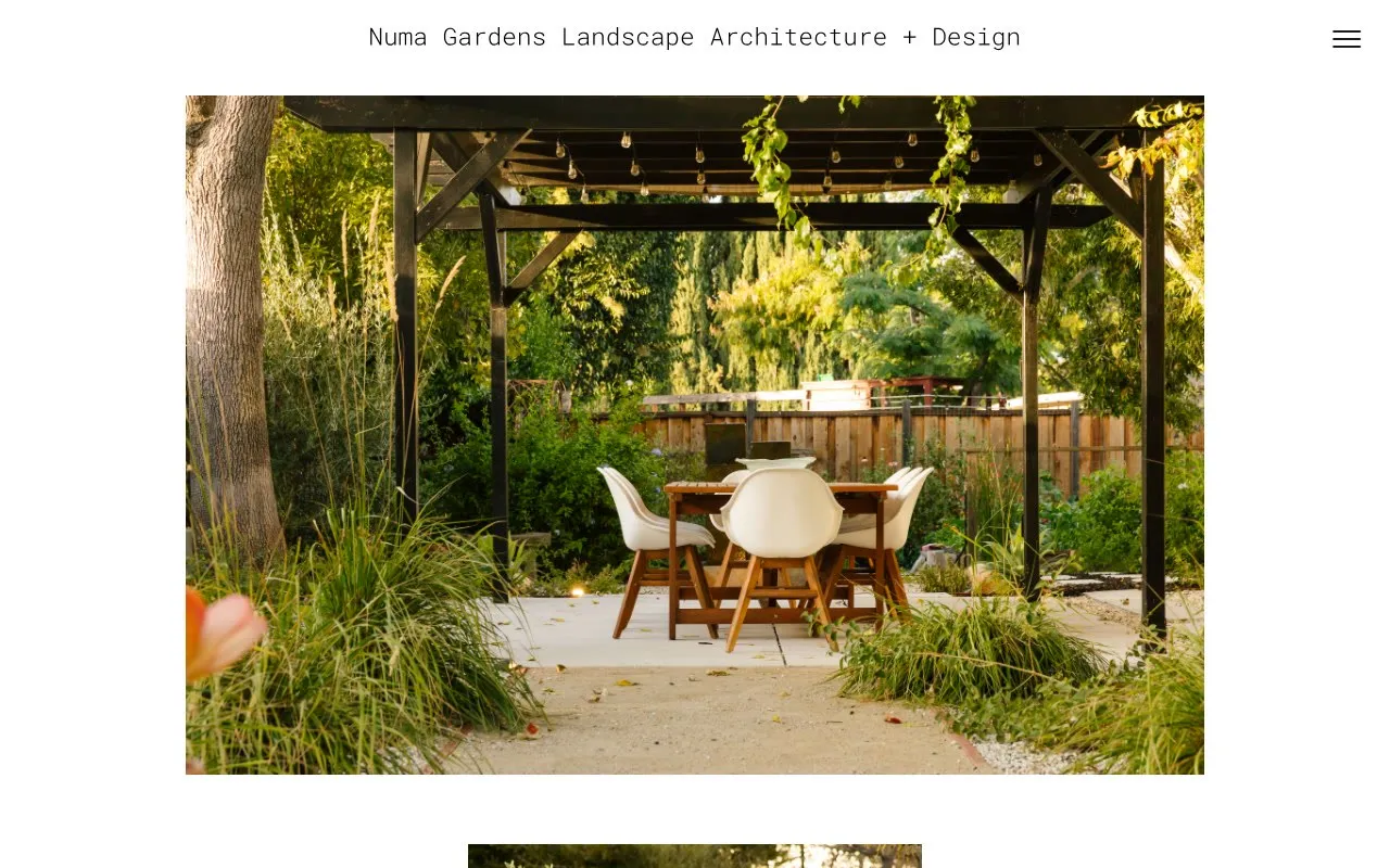 The Numa Gardens homepage