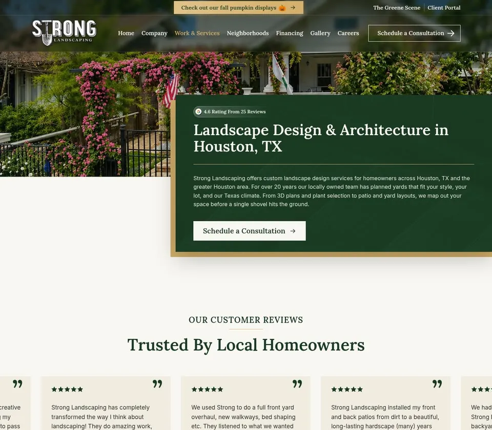 Strong Landscaping: Service Page