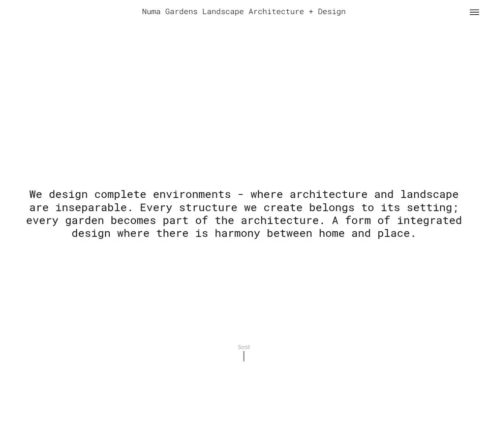 Numa Gardens: Service Page