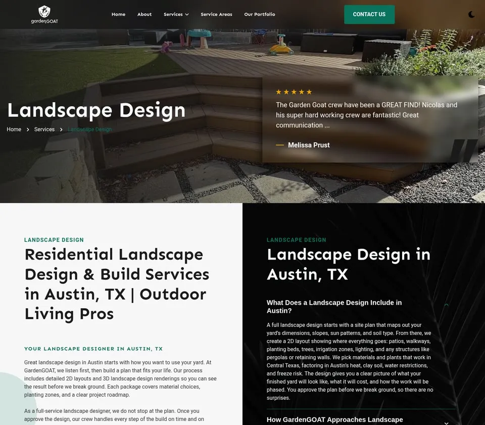 GardenGOAT: Service Page