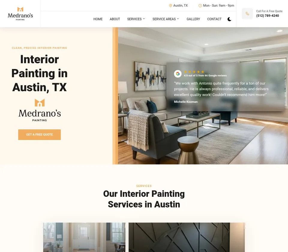 Medrano's Painting: Service Page