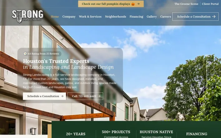 Strong Landscaping website