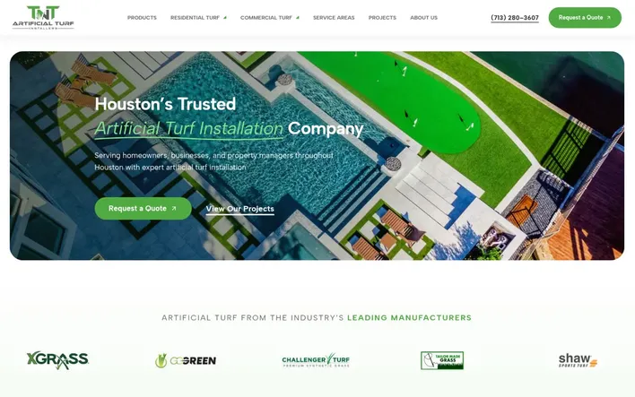 TNT Turf website